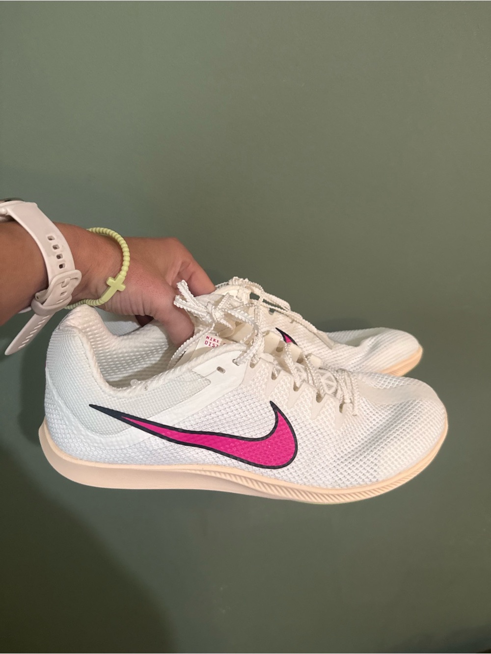 Nike Zoom Rival Distance Track Spikes Pink White Men’s 10.5 New